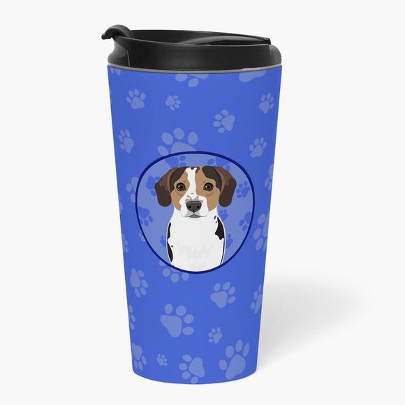 Beagle Tricolor Ticked  Stainless Steel 16 oz  Tumbler, Blue - Picture 2 of 4
